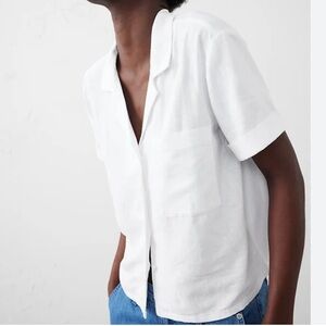 EUC Banana Republic White Linen Blend Button Down Shirt